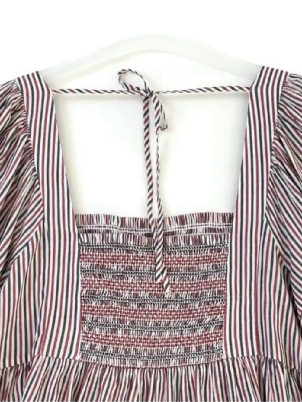 Old Navy Womens Top XXL Red White Blue Flutter Sleeve Smocked Boho Patriotic NWT - Picture 7 of 12